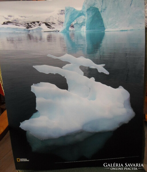 Poszter 20.: Úszó jégtábla Grönland partjainál (fotó; sarkvidék, jég)