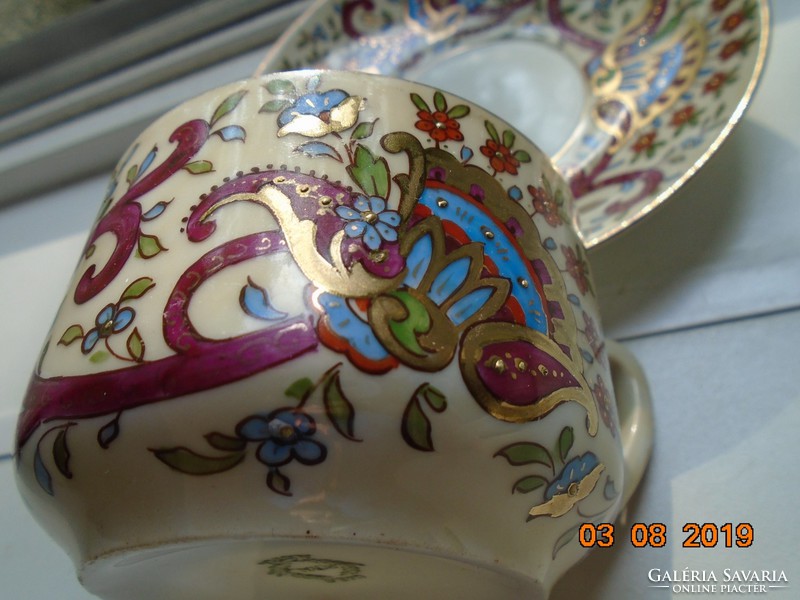 1889 Royal austria gutherz oscar and edgar izniki pomegranate flower pattern tea set