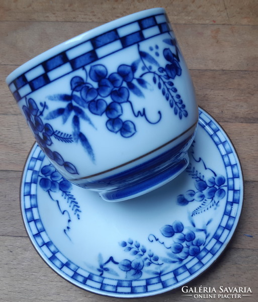Japanese plant pattern cup with plate