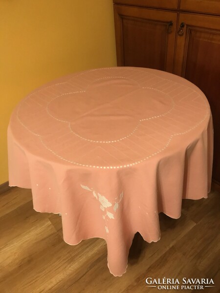 Old monogrammed linen tablecloth and napkins
