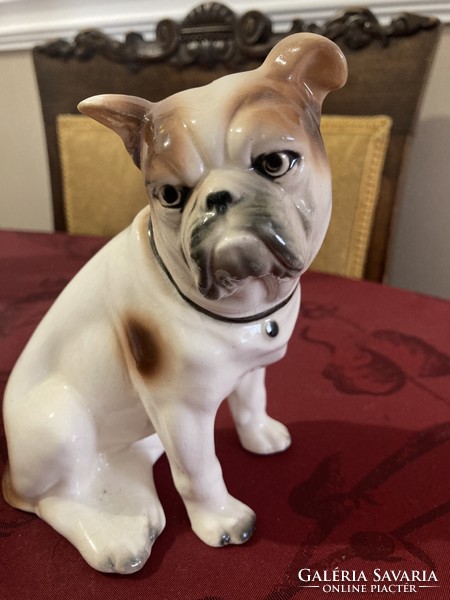 Sitzendorf porcelain dog, bulldog figure