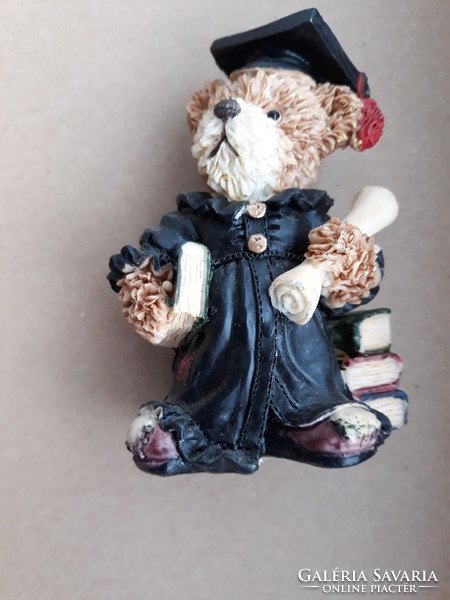 Scientist bear polyresin figurine