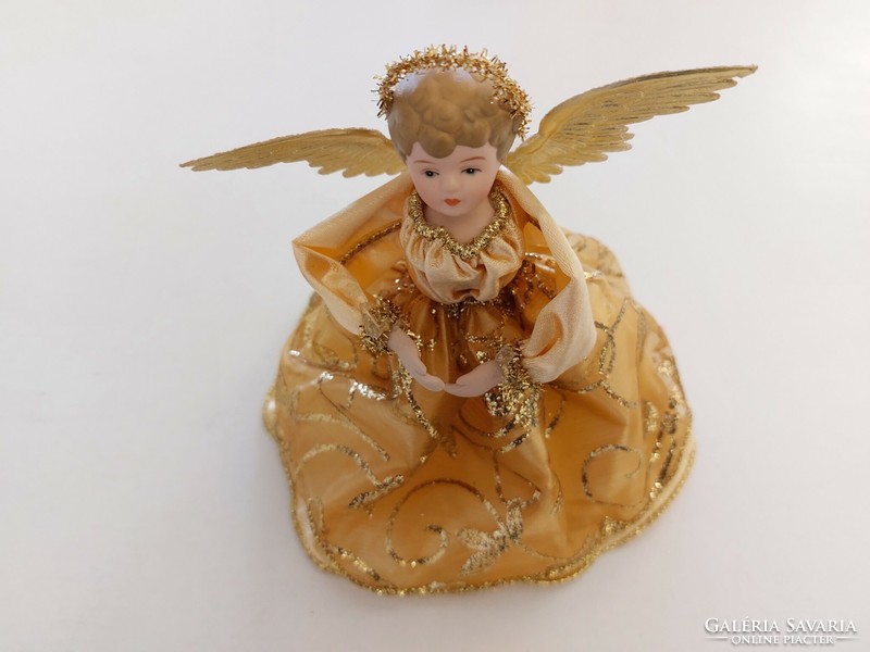 Karácsonyi arany angyal csúcsdísz 20 cm