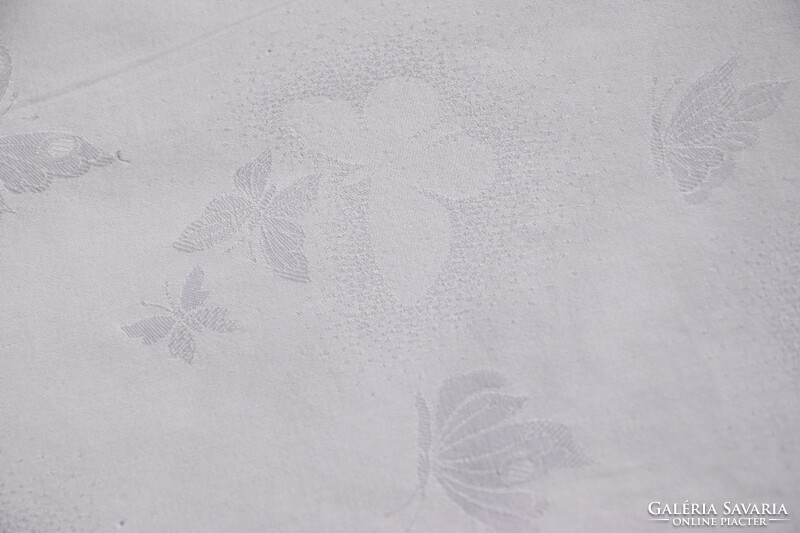 Régi Antik selyemdamaszt paplanhuzat lepke pillangó minta ágynemű  190 x 135