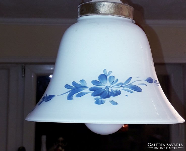 Italian, hand-painted glass lampshade