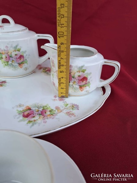 Gyönyörű Oepiag Royal teáskészlet kanna cukortartó tálca tejszínkiöntő mesés porcelán