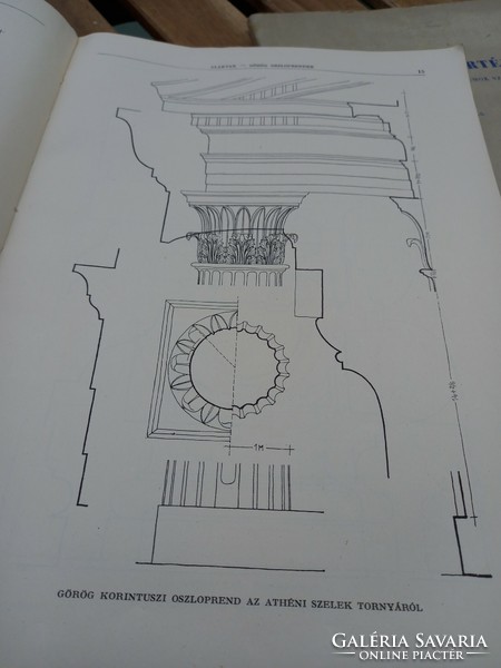 Architecture: the history of Hungarian and international architecture - retro technical school notes, textbook from 1955.