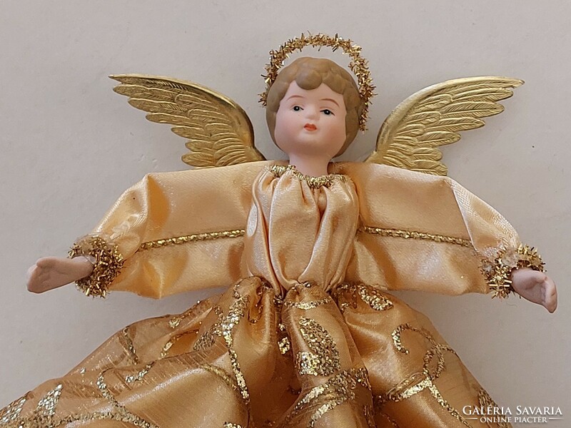 Christmas golden angel top decoration 20 cm