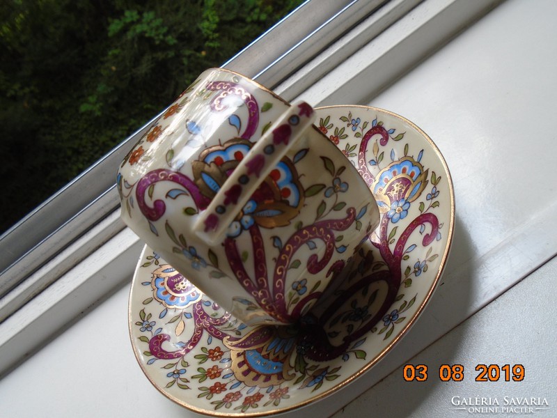 1889 Royal austria gutherz oscar and edgar izniki pomegranate flower pattern tea set