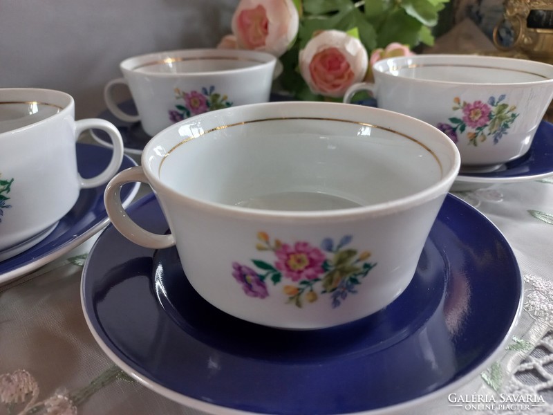 Ritka Alföldi porcelán teás, kávés szett, csésze és alj