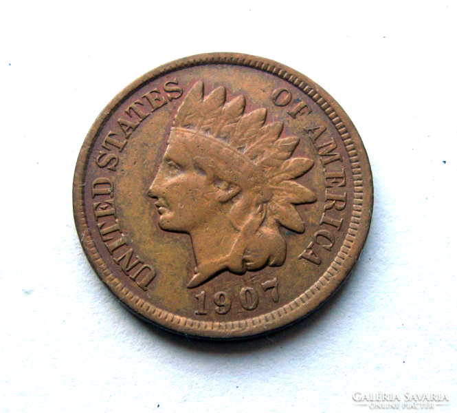 Usa - 1 cent - 1907 - Native American head cent
