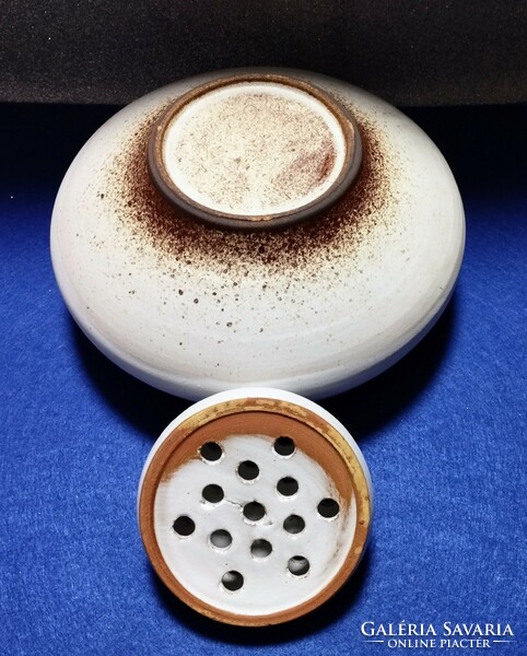Two-part ceramic ikebana bowl