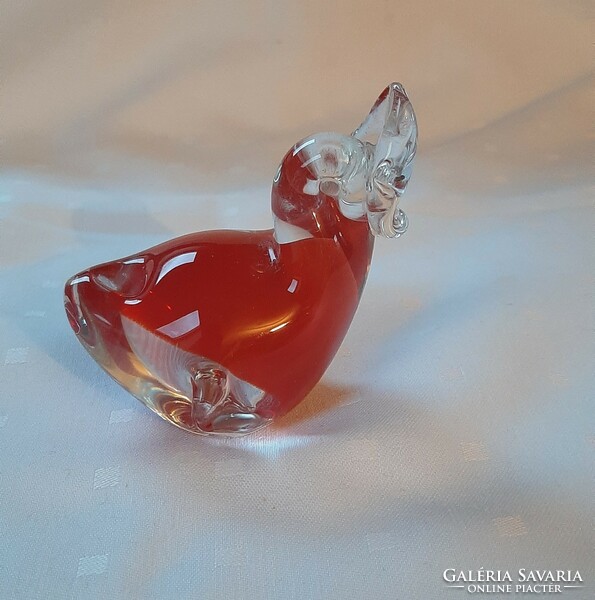 4987 - Colored glass letter weight (duck)