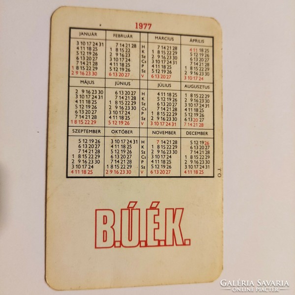 Pest county newspaper card calendar 1977