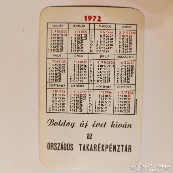 OTP card calendar 1972