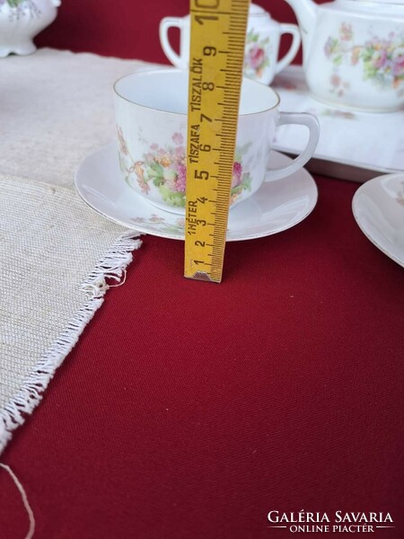 Gyönyörű Oepiag Royal teáskészlet kanna cukortartó tálca tejszínkiöntő mesés porcelán