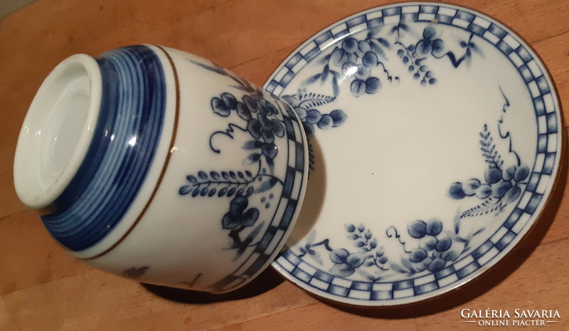 Japanese plant pattern cup with plate