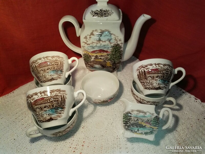 Csodás, angol teás készlet....kézzel dekorált
