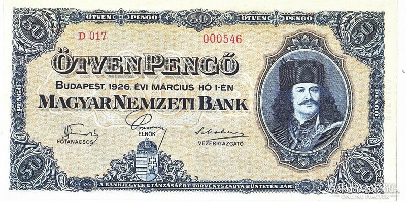 Magyarország 50.pengő REPLIKA 1926 UNC