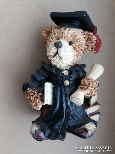 Scientist bear polyresin figurine