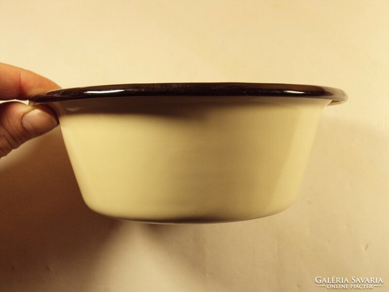 Retro zománcozott leveses tál tálka kb. 1970-80-as évek