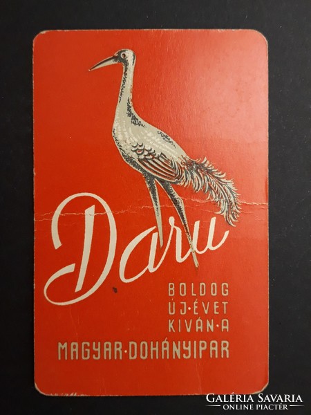 Kártyanaptár 1965 - Daru - Boldog Új Évet Kíván a MAGYAR DOHÁNYIPAR felirattal - Retró naptár