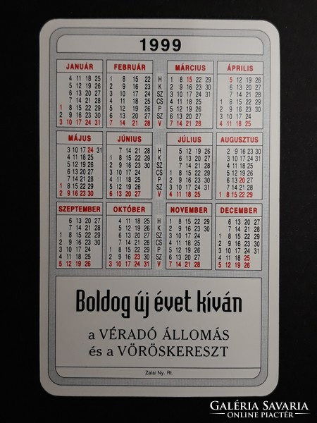 Kártyanaptár 1999 - Vércseppben az élet felirattal - Retró naptár