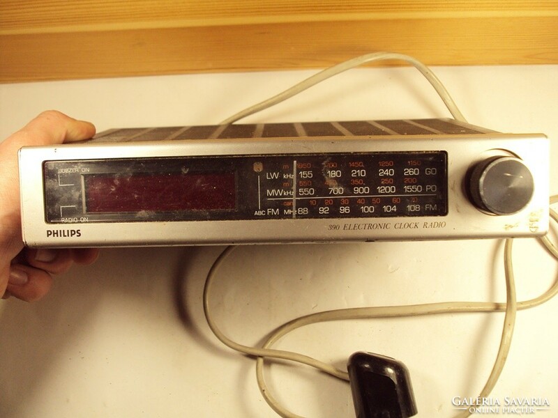 Retro régi rádió Philips 390 Electronic Clock rádió kb. 1980-as évek