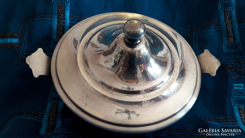 Silver-plated bowl with lid (m3410)