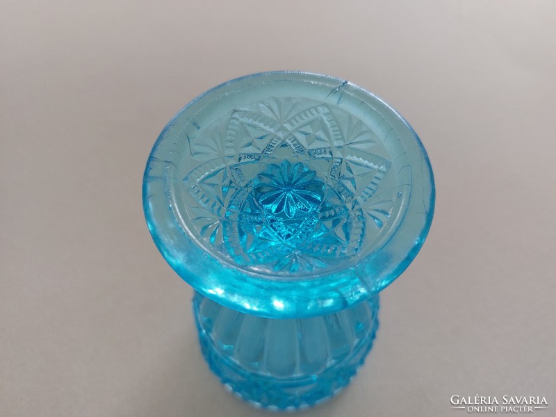 Old blue glass goblet decorative glass 12 cm