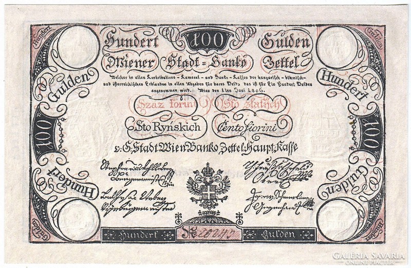 Ausztria 100 Osztrák-Magyar gulden1806 REPLIKA  UNC