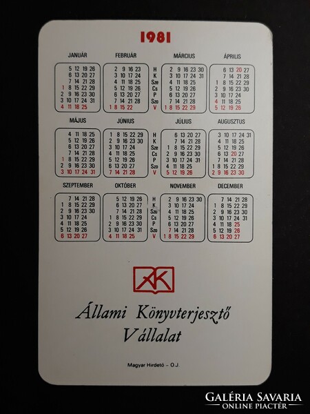 Kártyanaptár 1981 - Egész évben könyvet - Retró naptár