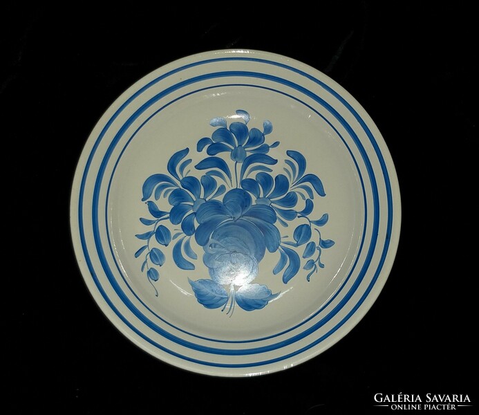 Porcelain wall plate blue floral hand painted 23 cm wall plate wall decoration