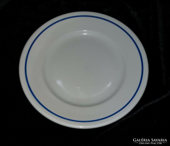 Zsolnay porcelain dessert plate with blue stripes 18 cm