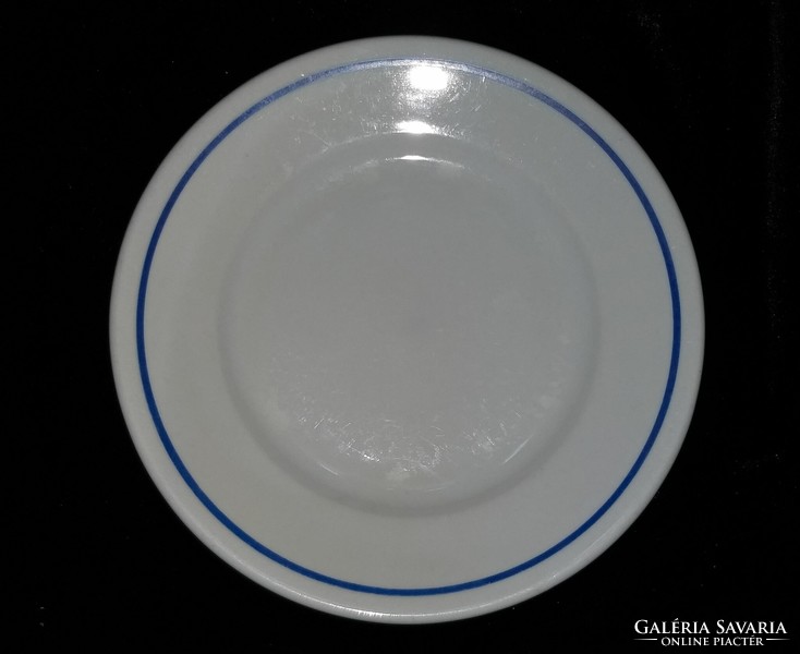 Zsolnay porcelán desszertes tányér kék csíkos 18 cm