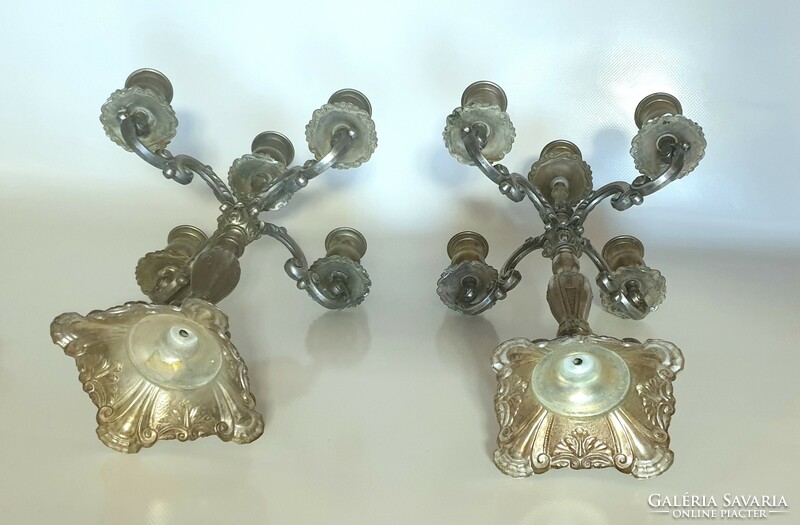 Pair of silver plated candlesticks
