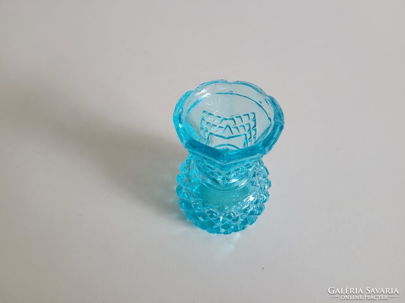 Régi kék üvegváza kis váza