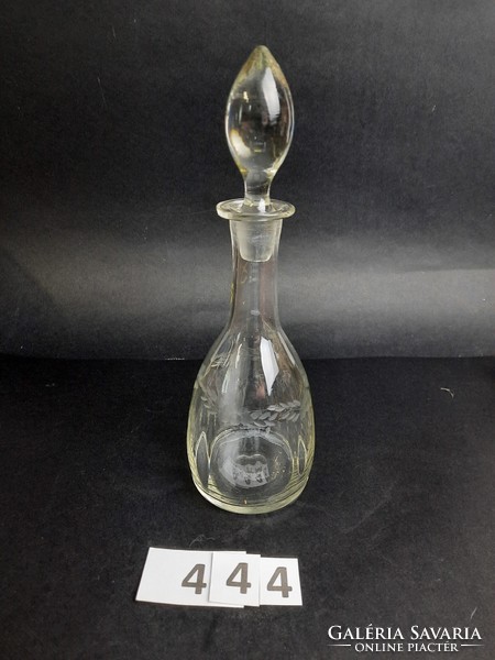 Beautiful special polished patterned glass bottle, carafe, liqueur glass with stopper /444/
