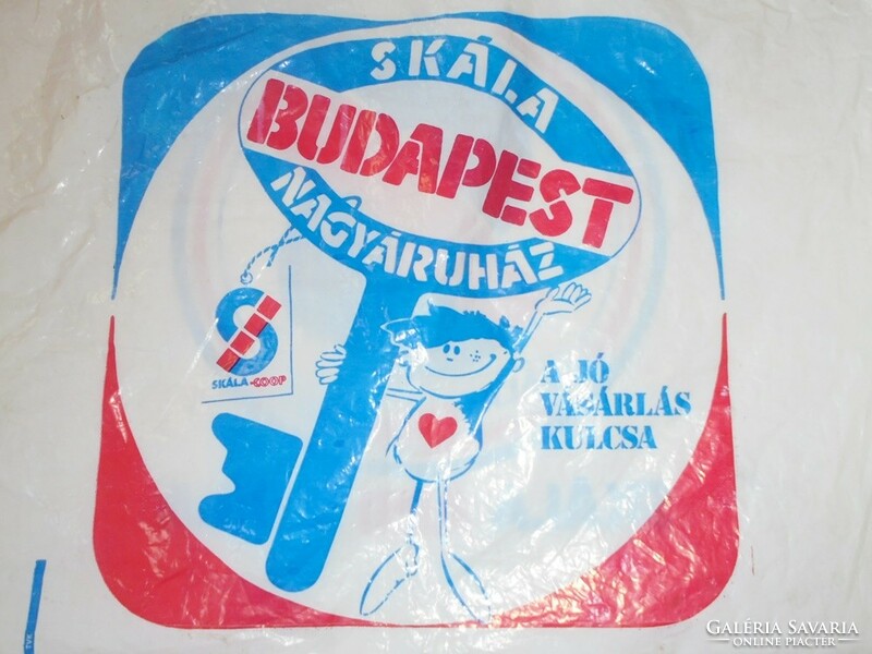 Retro Skála Nagyáruház Skála-Coop ÁFÉSZ Szövetkezet nejlon tasak szatyor zacskó - 1970-es