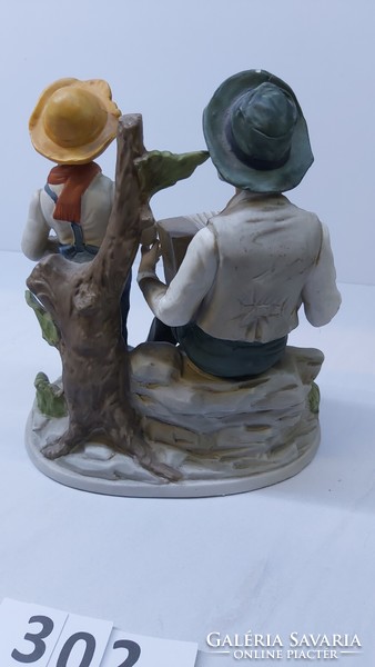 The old accordionist and the boy - wonderfully crafted capodimonte porcelain figure /302/