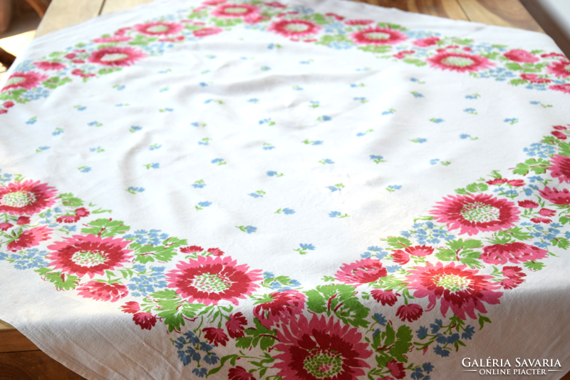 Linen canvas painted floral cheerful tablecloth tablecloth tablecloth 130 x 114