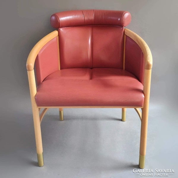 Thonet vienna 1990, leather armchair/pcs