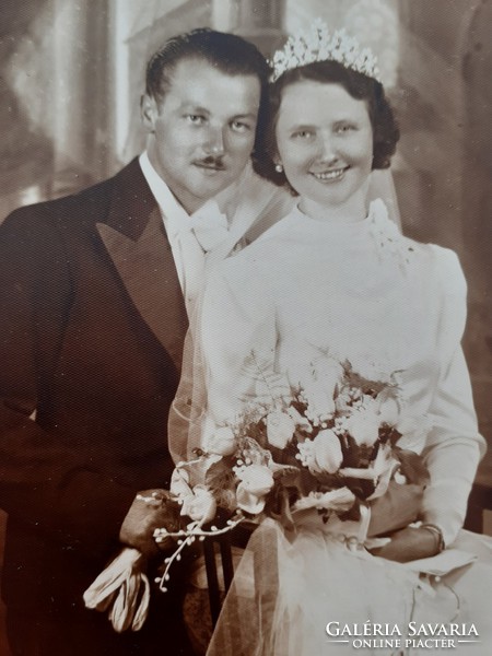 Old wedding photo 1939 swift budapest studio photo