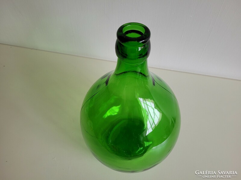 Old large size 5 liter green wine bottle glass glass bottle conical bottom balloon bottle