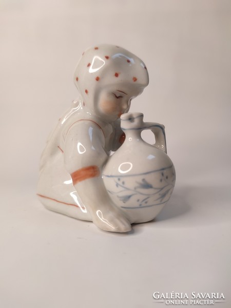 Zsolnay annuska porcelain figurine with jug