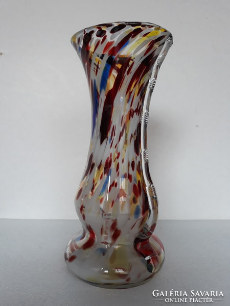 Hibátlan, gyönyörű színes cseh üveg váza