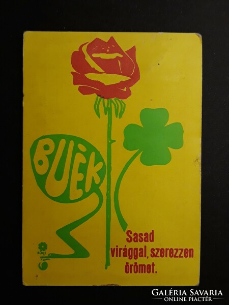 Kártyanaptár 1980 - BUÉK Sasad virággal, szerezzen örömet felirattal - Retró naptár