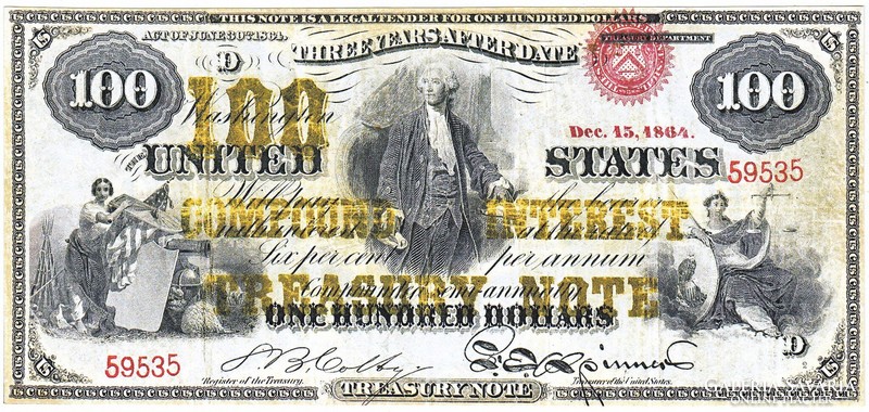 USA $100 1864 replica