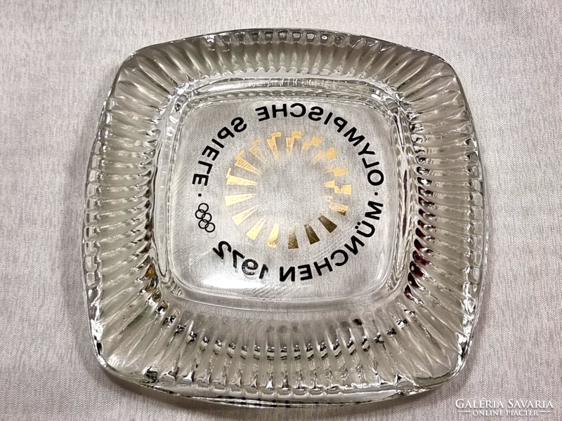 Rare spiele olympische 1972 munich german glass ashtray memorabilia for collection