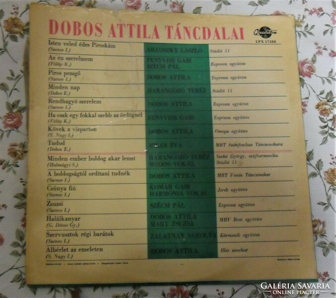 Dobos Attila táncdalai bakelit nagy lemez. 1968-as kiadás.